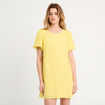 Robe droite manches courtes jaune pastel femme