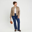 Veste ajustée simili cuir sable femme