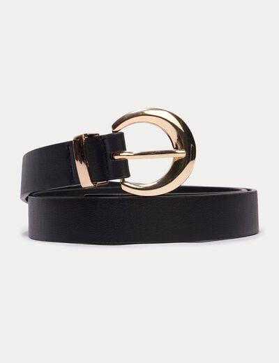 Ceinture fine noir femme
