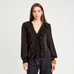 Blouse avec volants noir femme