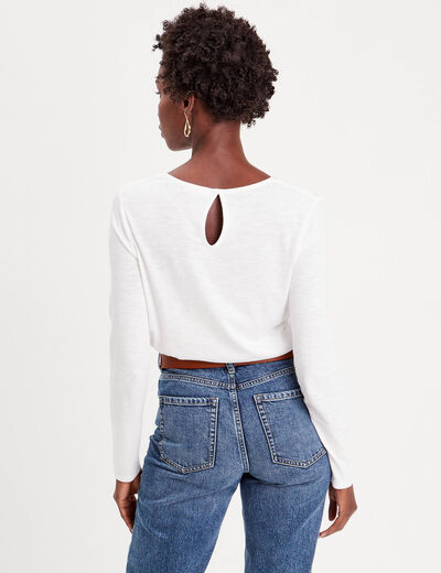 T-shirt manches longues blanc femme