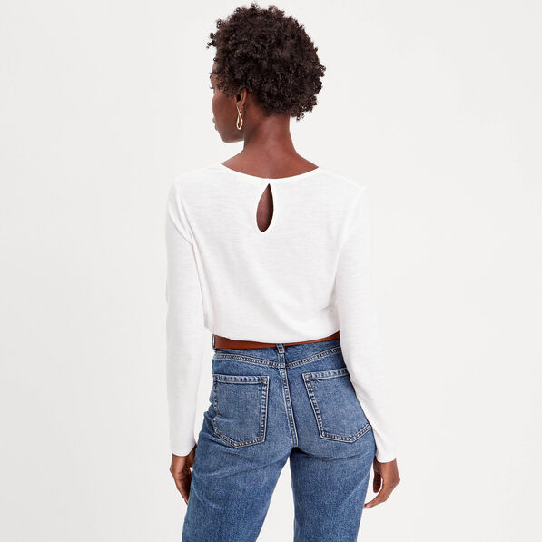 t shirt manches longues blanc femme T-shirt manches longues blanc femme