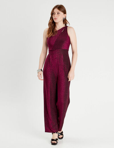 Combinaison pantalon large rose vif femme