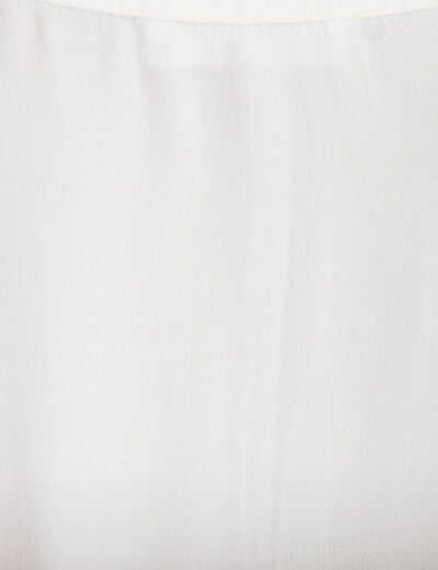 Blouse col v manches longues ecru femme