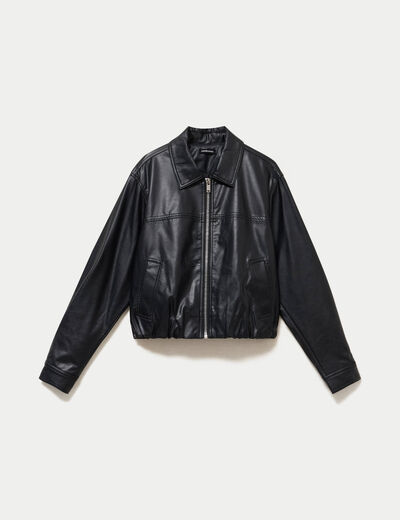 Bomber oversize noir femme