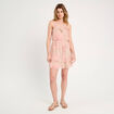 Robe évasée volants blanc femme