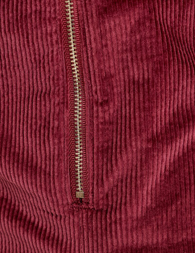 Jupe-short moulante velours bordeaux femme