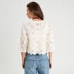 Gilet aspect crochet ecru femme