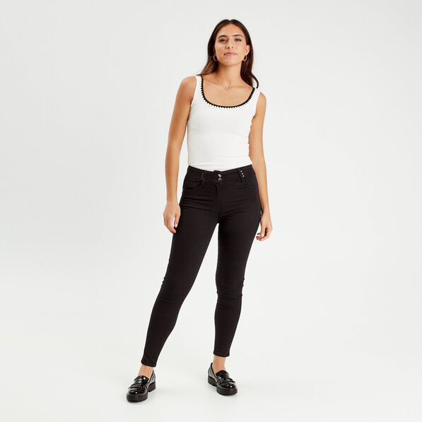 jeans skinny push up denim noir femme Jeans skinny push up denim noir femme