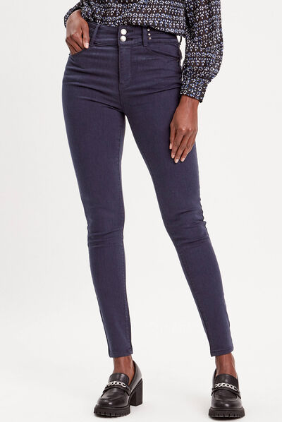 Jeans skinny push up bleu foncé femme