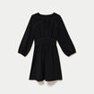 Robe &eacute;vas&eacute;e col v manches longues noir femme