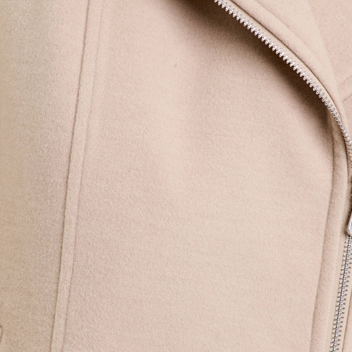 Manteau droit avec capuche beige femme