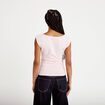 T-shirt ajust&eacute; col bateau sans manches rose clair femme