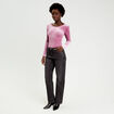 Body en velours d&eacute;collet&eacute; dos rose clair femme