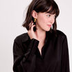 Chemise satin&eacute;e noir femme