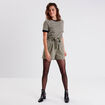 Short paperbag ceinturé blanc femme