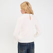 Blouse ajour&eacute;e manches longues ivoire femme