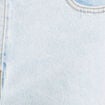 Jeans droit &agrave; revers denim bleach femme