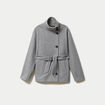 Veste oversize manches longues gris femme