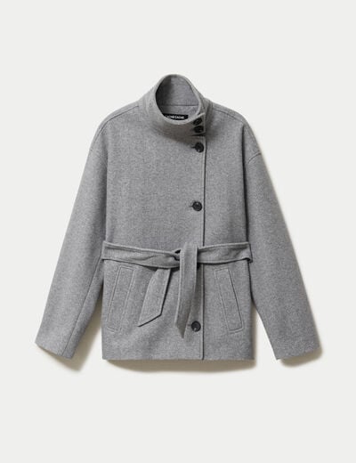 Veste oversize manches longues gris femme
