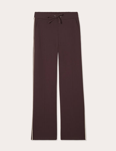 Pantalon large style jogging marron foncé femme