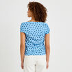 Top pliss&eacute; col bardot sans manches bleu ciel femme