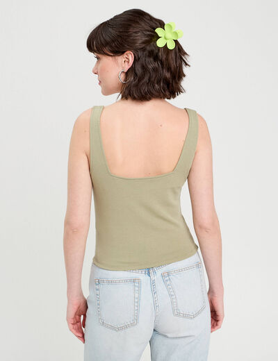 Bustier avec coques vert kaki femme