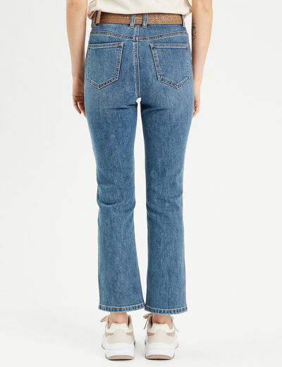 Jeans flare ceinturé denim double stone femme
