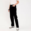 Pantalon droit en velours noir femme