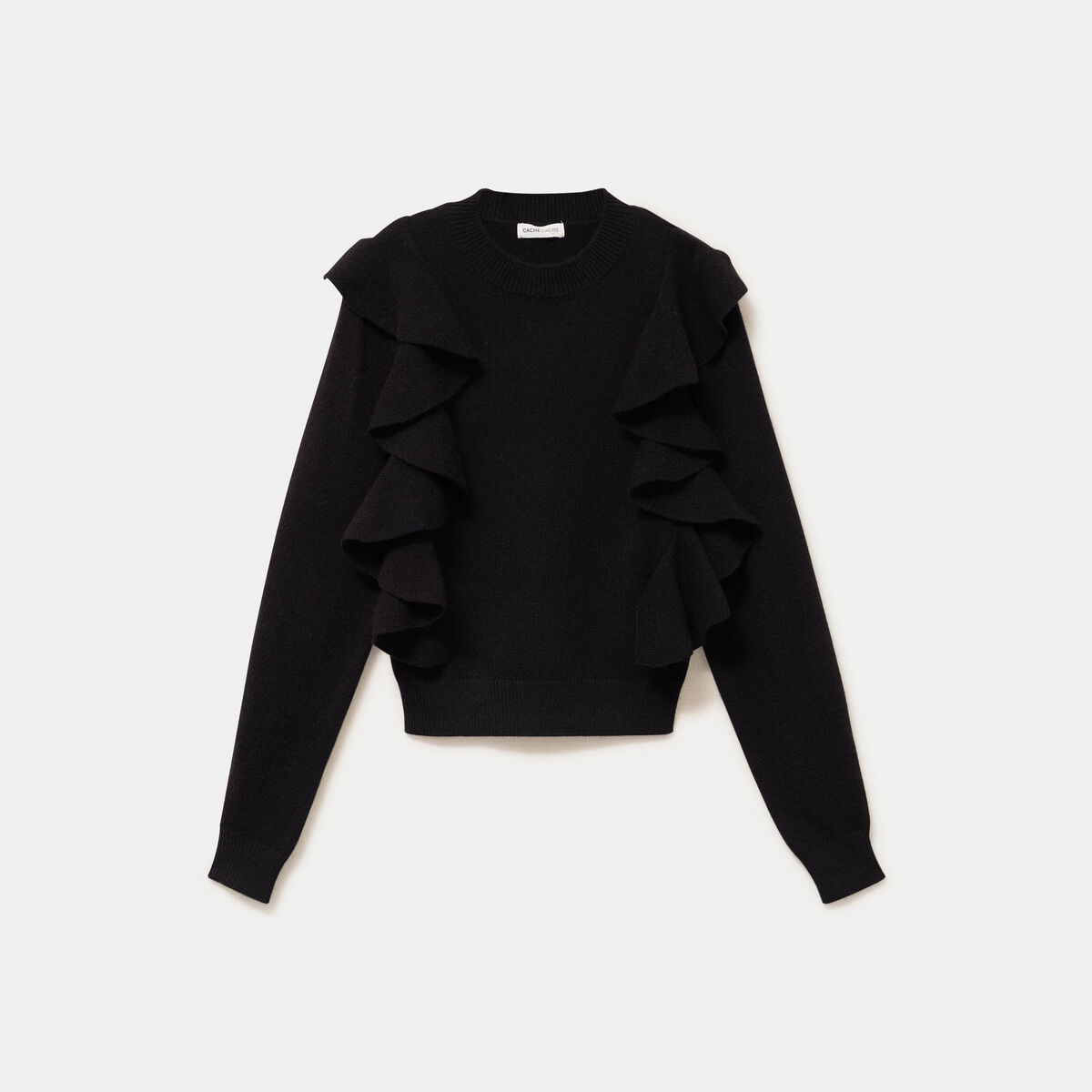 Pull manches longues noir femme