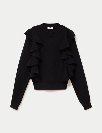Pull manches longues noir femme