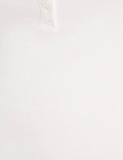 Polo manches courtes blanc femme