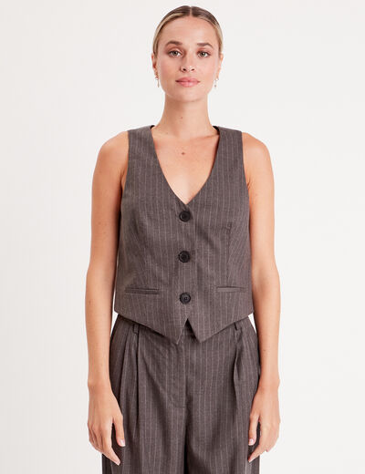 Veston sans manches gris femme