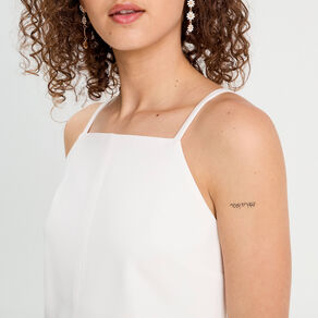 Robe droite bretelles fines blanc femme