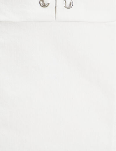 Robe ajustée col laçage jean ecru femme
