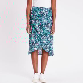 jupe portefeuille effet noue vert femme Jupe portefeuille effet noué vert femme
