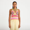D&eacute;bardeur crochet cropped multicolore femme