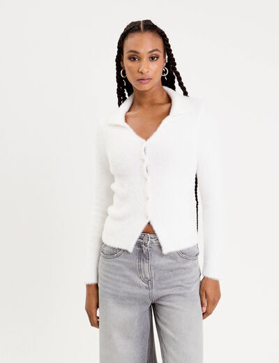 pull coupe ajustée ecru femme