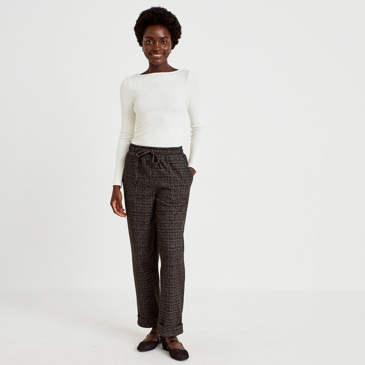 Pantalon jegging taille standard noir femme
