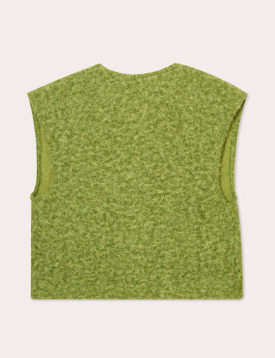 Gilet fausse fourrure vert fluo femme