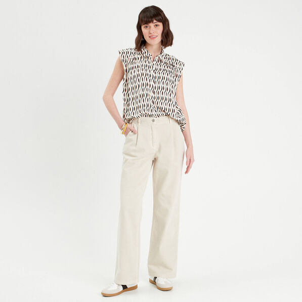Chemise sans manches blanc femme