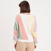 Pull manches longues col rond multicolore femme