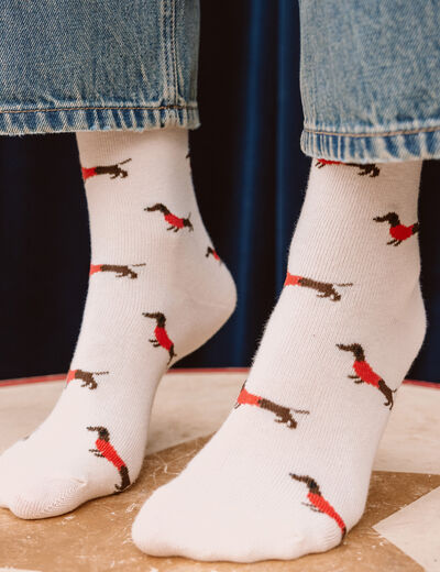 Lot 3 paires chaussettes ecru femme