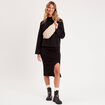 Jupe midi moulante noir femme