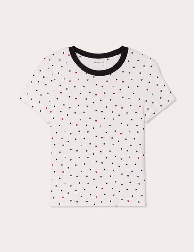 T-shirt ajusté manches courtes blanc femme