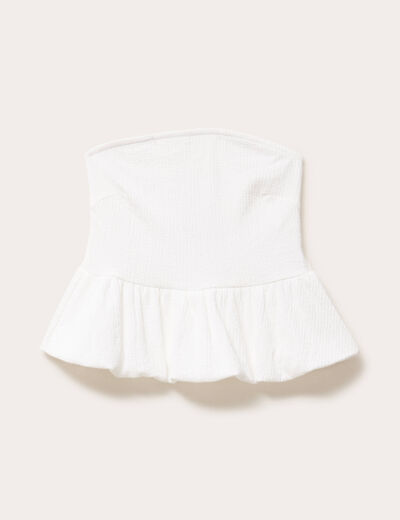 Bustier effet boule ecru femme