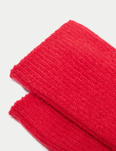 Chaussettes hautes rouge femme