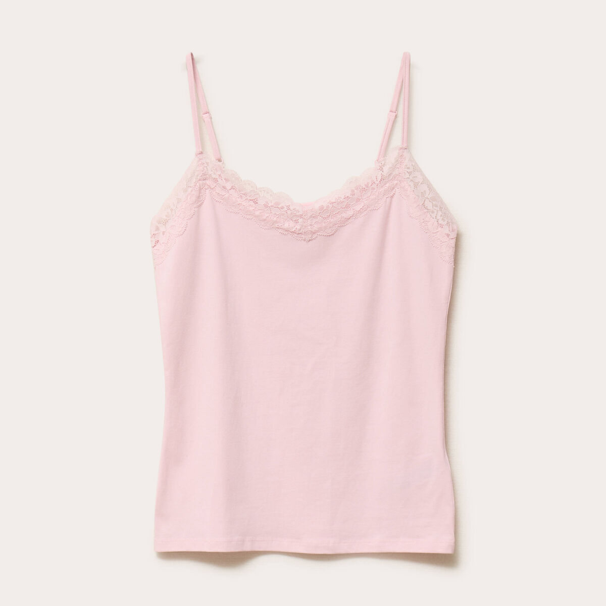 D&eacute;bardeur ajust&eacute; d&eacute;collet&eacute; dentelle rose clair femme