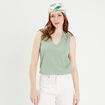 Débardeur dos crochet vert olive femme