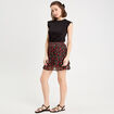 Jupe-short patineuse noir femme